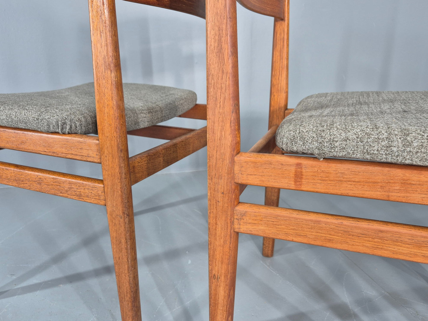4 Vintage Danish Dining Chairs Teak Frames New Upholstery Boltinge 1970s EB12263