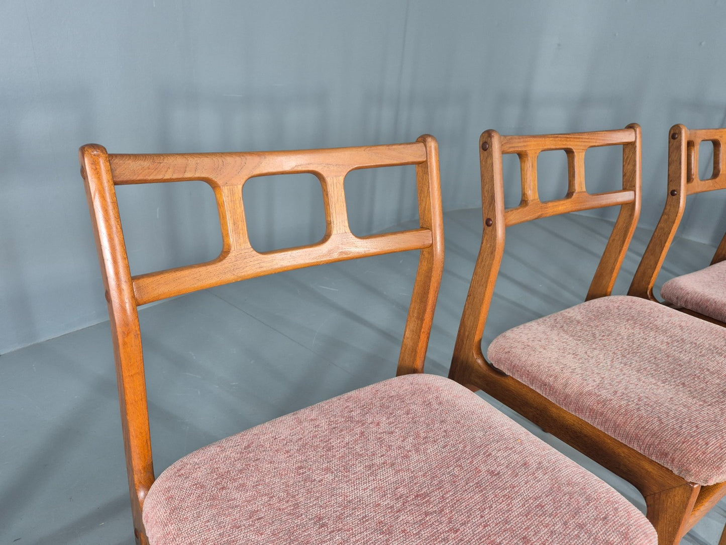 6 Vintage Teak Dining Chairs 1970s Retro D Scan Brand New Upholstery EB12160