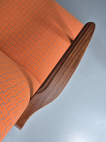 Vintage Danish Lounge Chair Teak Frame Mid Century New Upholstery EB8210 MNOR