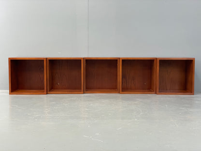 Floating Teak Cube Shelving Wall Mounted Custom Made Vintage Retro EB12300