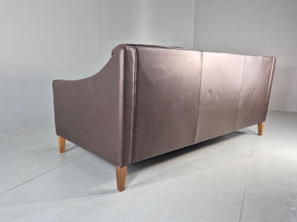 Vintage Scandinavian Style 3 Seat Sofa Sofa.com Brand Brown Leather EB12307