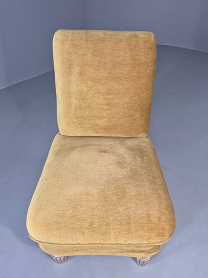 Vintage Danish Cocktail Chair 1930s Gold Velour on Fluted Legs  EB12680