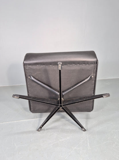 Vintage Black vinyl swivel Chair after the Press Room Chair Rietveld MCM EB06200