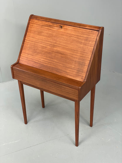 Vintage Teak Writing Desk 1950s Mid Century Retro Drop Door Solid Legs EB12295