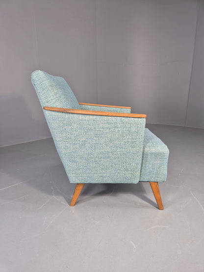 Mid Century Style Lounge Chair Newly Upholstered in Blue Retro EB9981