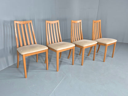 4 Vintage G Plan Dining Chairs High Spoke Back Ash Frame 1990s Retro EB12840