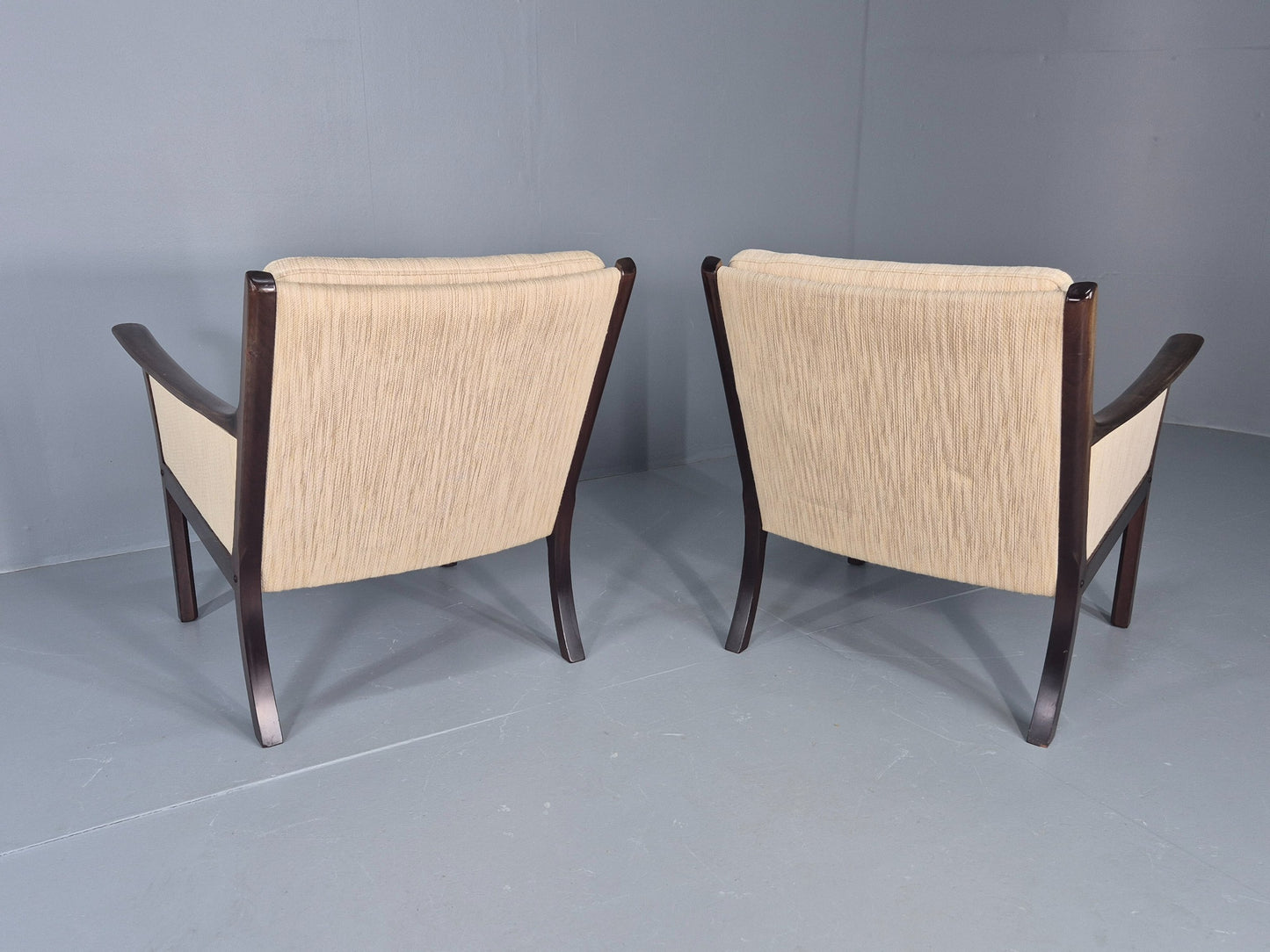 2 Vintage Ole Wanscher Mid Century Lounge Chairs P Jeppesen 1960s Retro EB12319