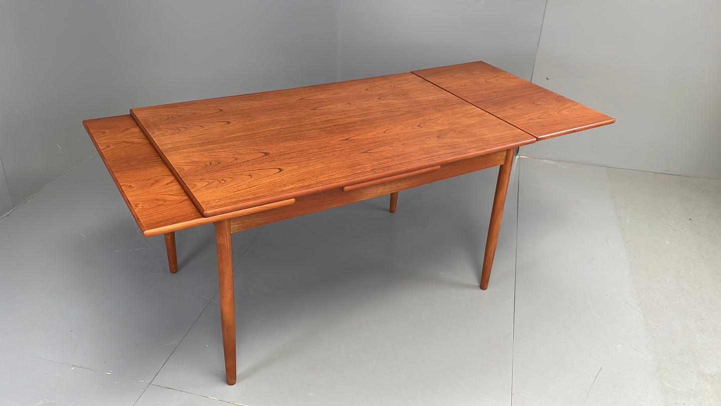 Vintage Extending Dining Table Rectangular Teak Danish 1960s Retro EB12202