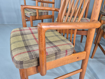 10 Vintage Mid Century Dining Chairs Teak Frame Benny Linden Design 70s EB12165