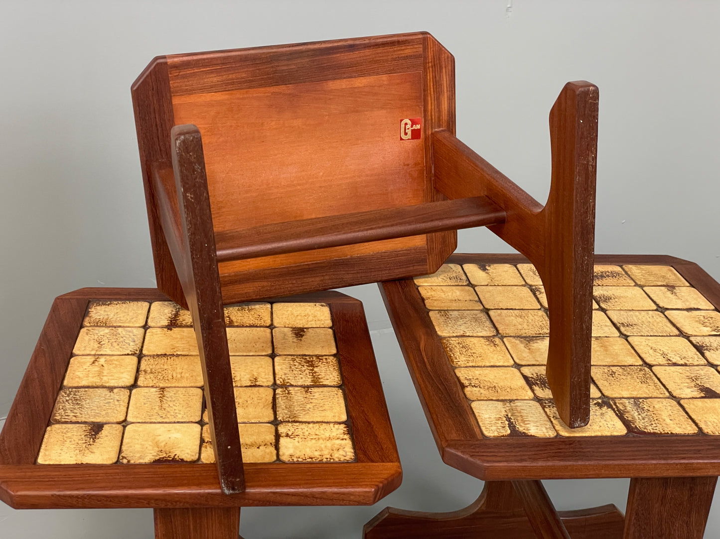 Vintage G Plan Nesting Tables Teak Tile Top Mid Century 1960s Set Of 3 EB12886