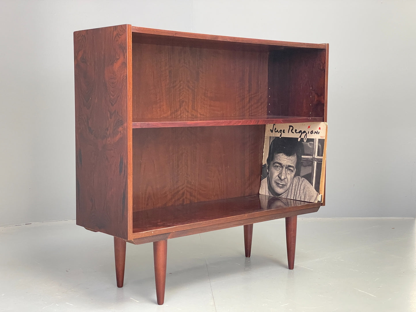 Vintage 1970s Danish Bookcase Darkwood Retro Adjustable Shelving EB12338