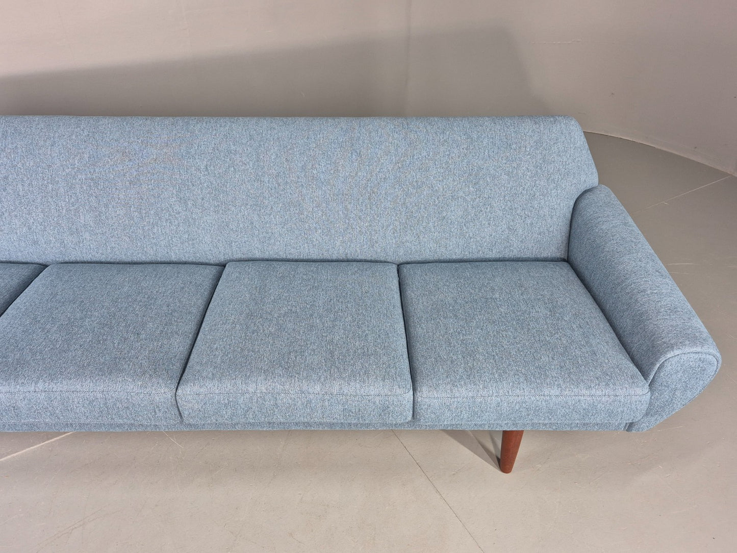 Vintage 4 Seater Sofa 1960s Danish Thams New Upholstery Teak Legs MCM  EB12788