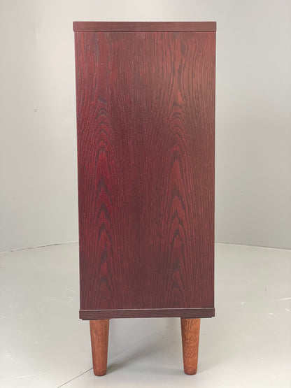 Vintage Dark Oak Bookcase Adjustable Glass Shelving By Beaver & Tapley EB112894