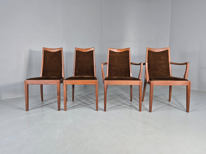 4 Vintage G Plan Dining Chairs Teak Frame Brown Dralon 70s Retro Fresco EB12185