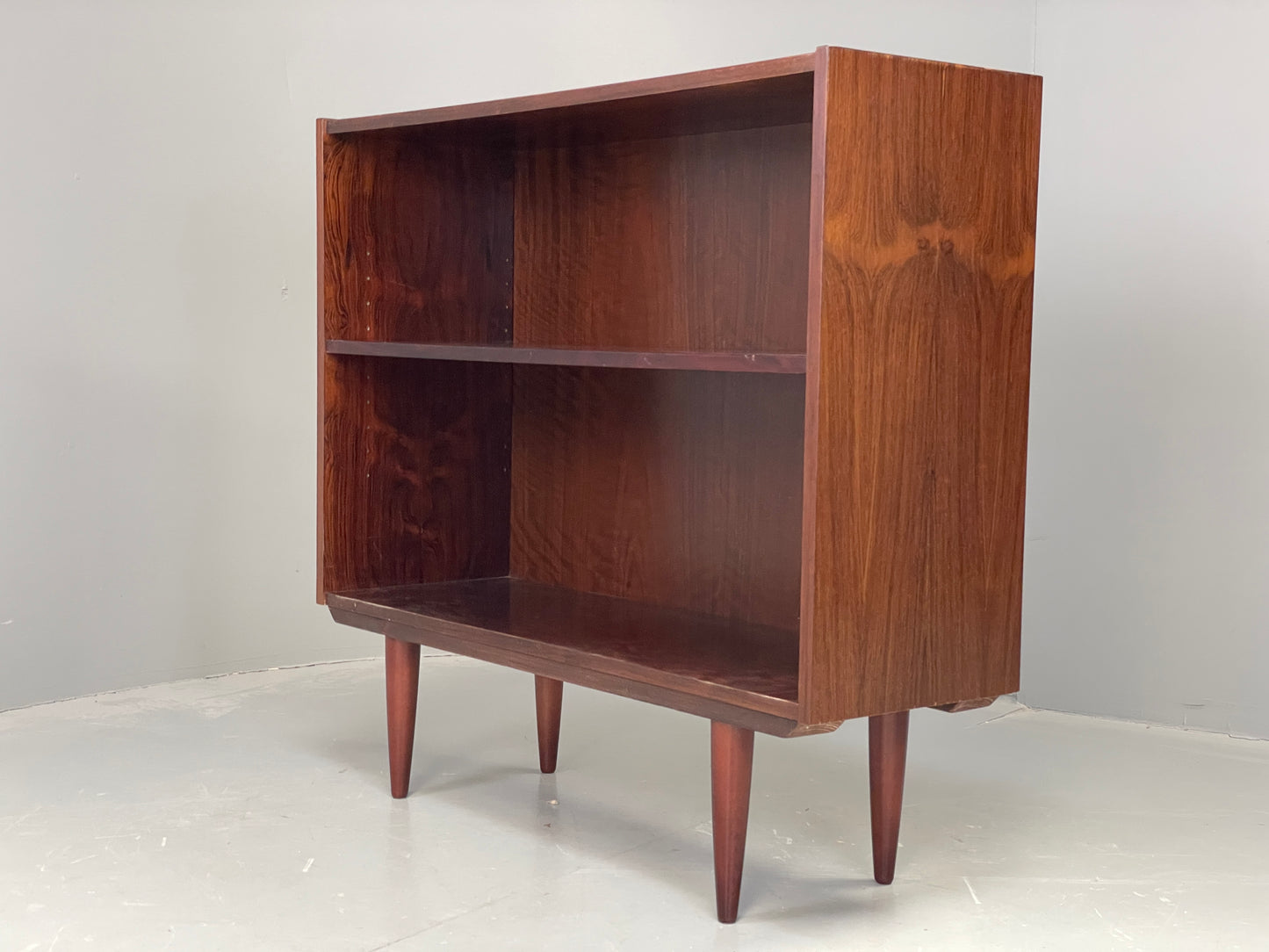 Vintage 1970s Danish Bookcase Darkwood Retro Adjustable Shelving EB12338