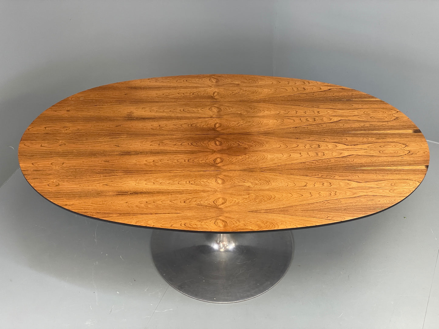 Vintage Arkana Tulip Table Oval Aluminium Base 1960s Maurice Burke EB11877