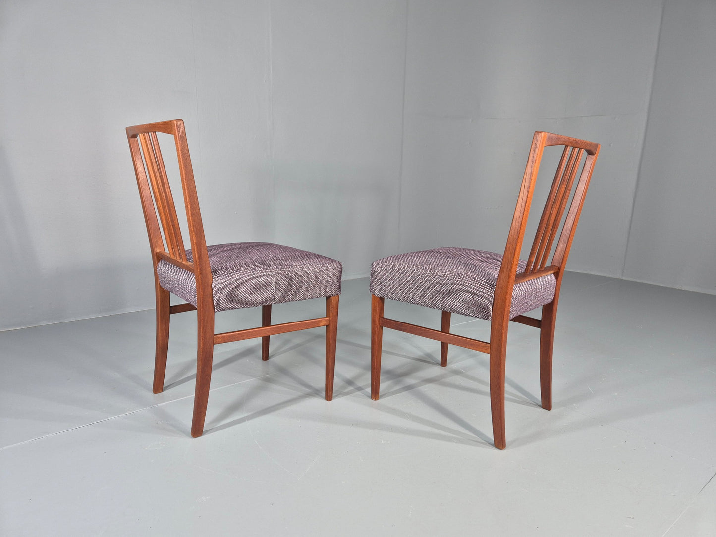 2 Vintage Gordon Russell Dining Chairs New Covers Teak Frames Retro MCM  EB12470