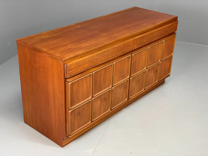 Vintage McIntosh Teak Sideboard 1970s Retro Drawers Squares Shelves EB12193