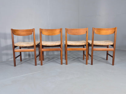 4 Vintage Teak Dining Chairs White and Newton 1960s Retro MCM EB12254