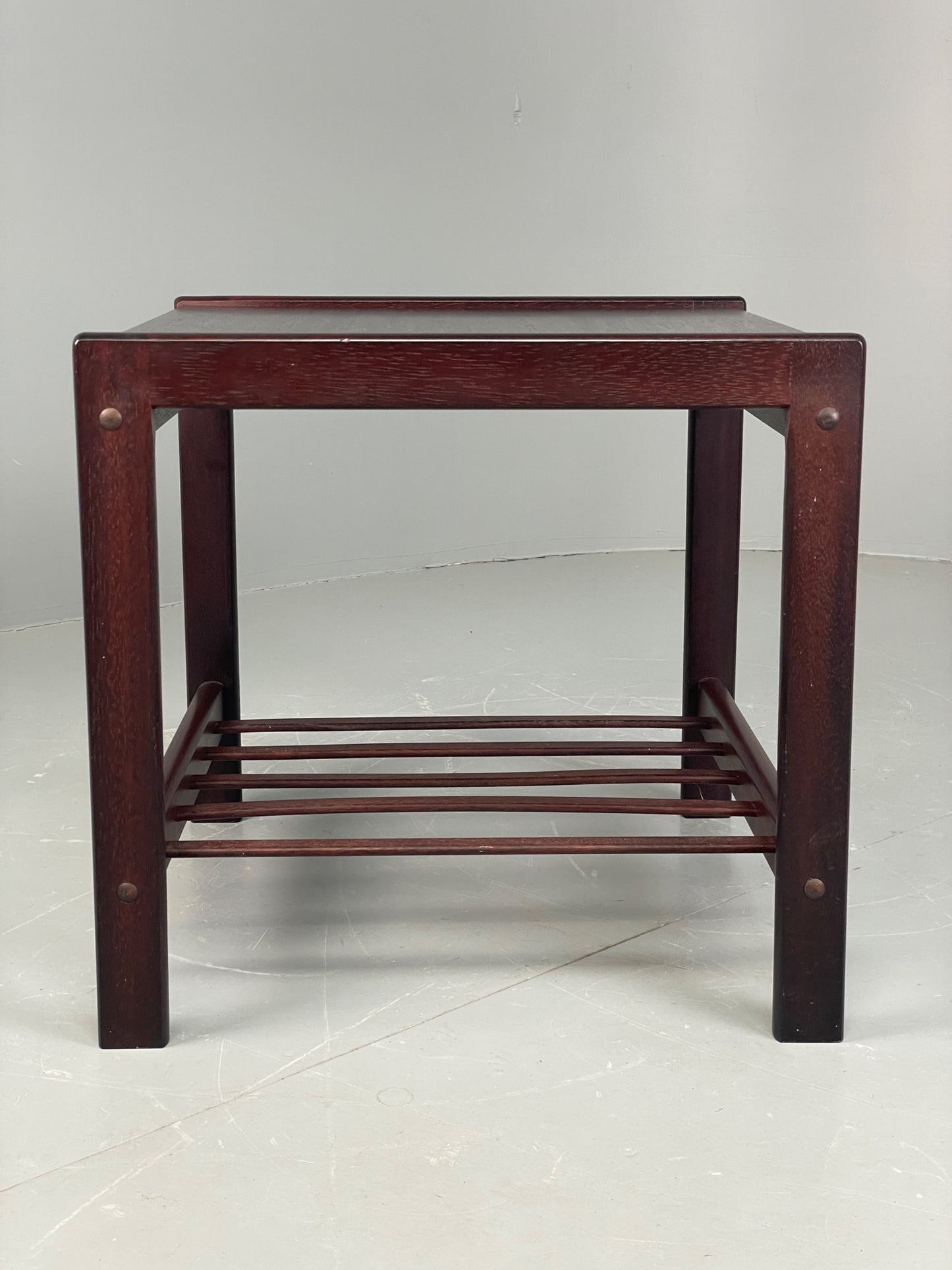 Vintage Danish Coffee Table Retro 1970s Darkwood With Magazine Rack EB12221