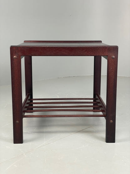 Vintage Danish Coffee Table Retro 1970s Darkwood With Magazine Rack EB12221