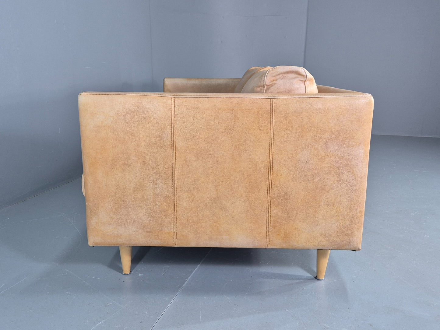 Vintage 2.5 Seater Sofa Danish Style Modern Design Tan Leather EB12482