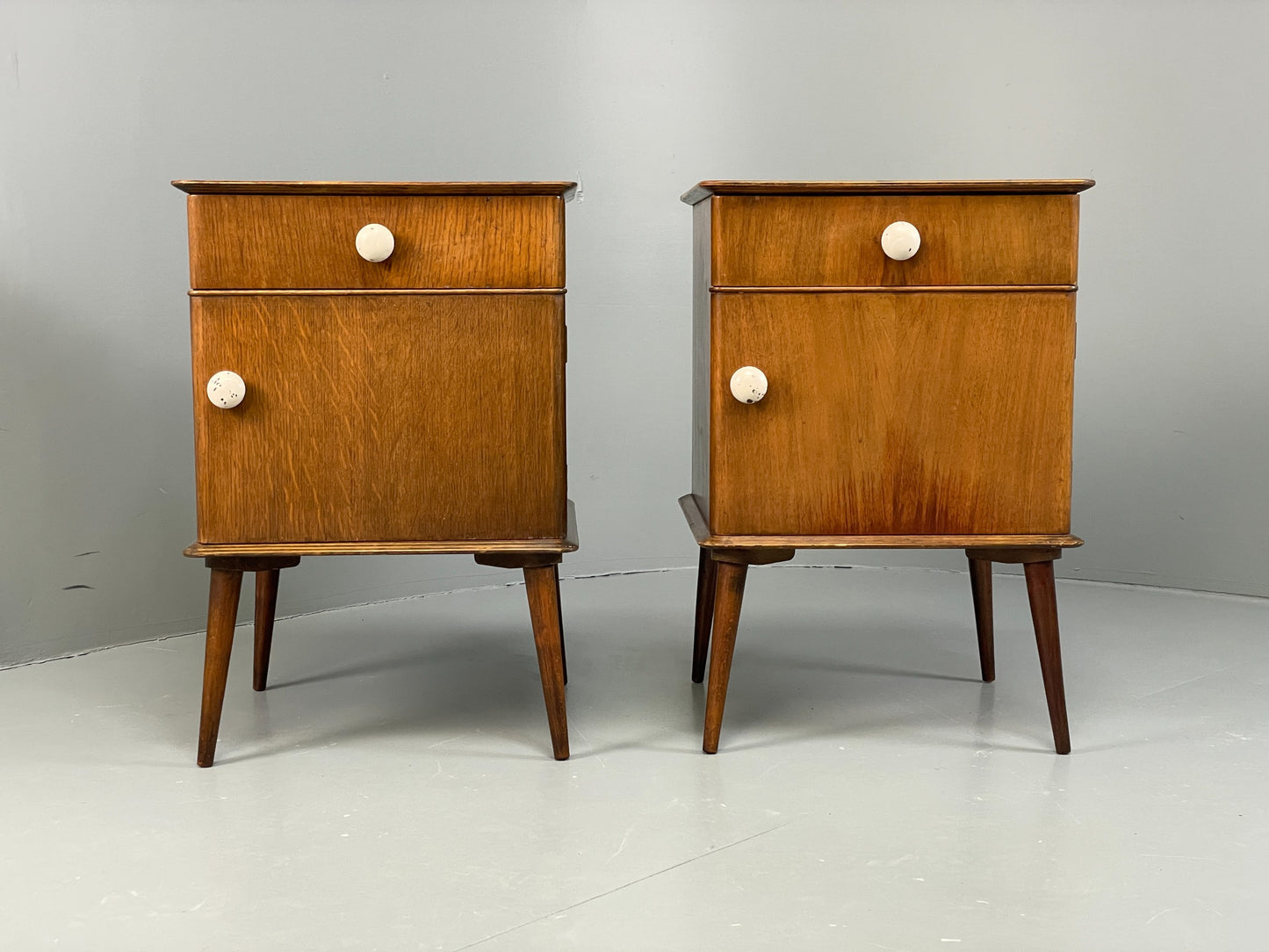 Vintage Bedside Cabinets Pair By Remploy 1950s Mid Century Retro EB12618