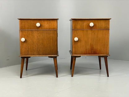 Vintage Bedside Cabinets Pair By Remploy 1950s Mid Century Retro EB12618