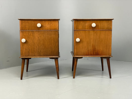 Vintage Bedside Cabinets Pair By Remploy 1950s Mid Century Retro EB12618