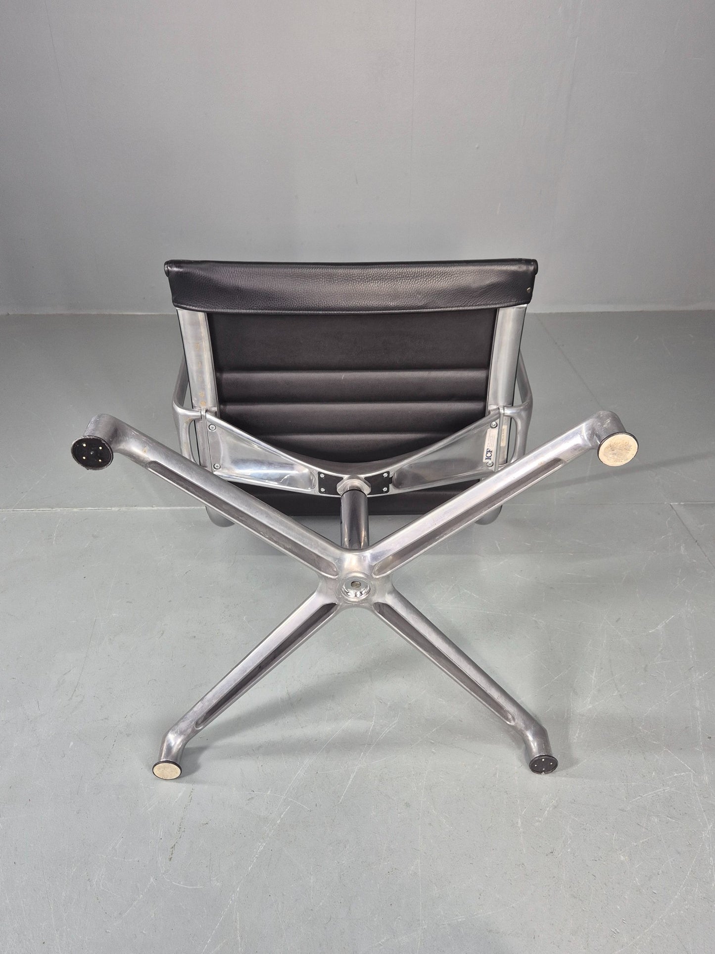 Vintage ICF Eames Style Office Chair Leather and Aluminium EB12241