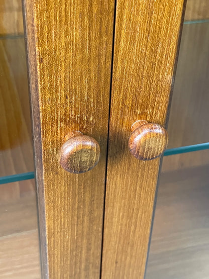 Vintage G Plan Bookcase Teak 1970s Glazed Doors Shelving Mid Century EB12972