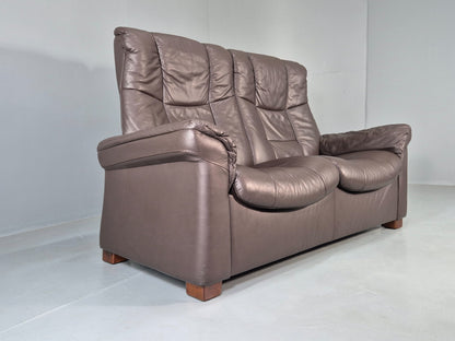 Vintage Stressless 2 Seat Sofa Brown Leather Buckingham Range 1990s  Eb13055