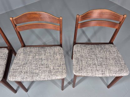 Set of four dining chairs with silver and deep blue seat pads EB11892