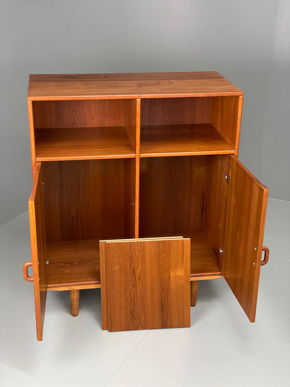 Vintage Teak Cabinet Danish 1970s Retro Mid Century Shelving Cupboard EB12964