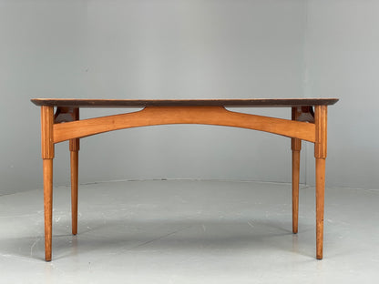Vintage 1940s Coffee Table Swedish Flamed Mahogany Carved Legs EB11965