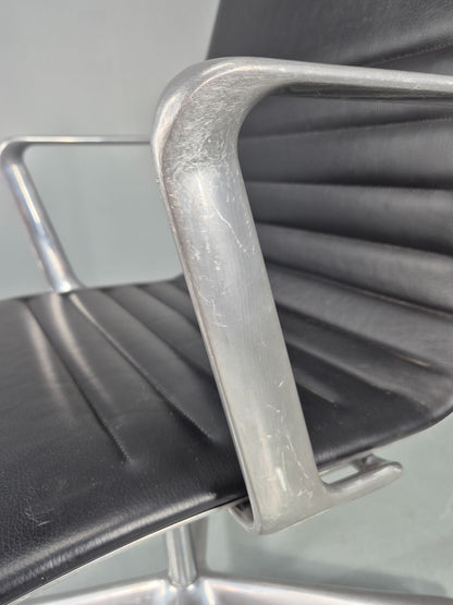 Vintage ICF Eames Style Office Chair Leather and Aluminium EB12242