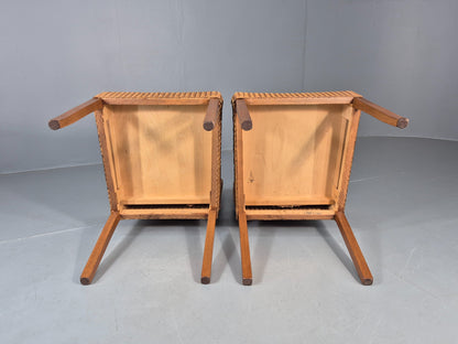 2 Vintage Rattan Dining Chairs 1980s Retro Dutch EB12047