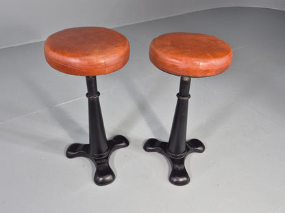 2 Vintage Singer Stools with faux Leather Upholstery Reproductions EB12306