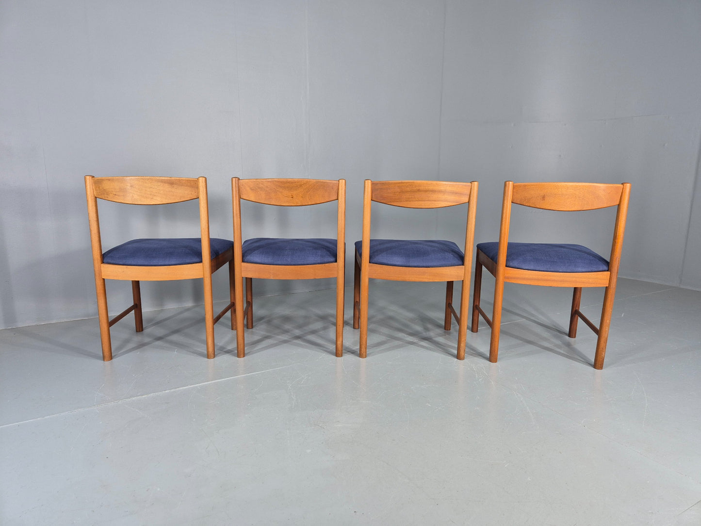 4 Mid Century Dining Chairs Teak Frame McIntosh 1970s Retro EB12161
