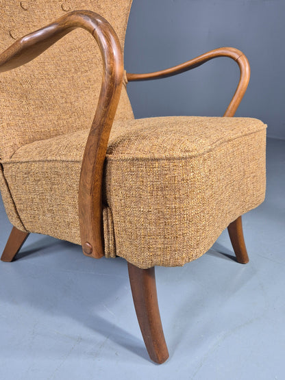 Vintage Mid Century Armchair Slagelse Mobelvaerk 1950s Newly Upholstered EB12790