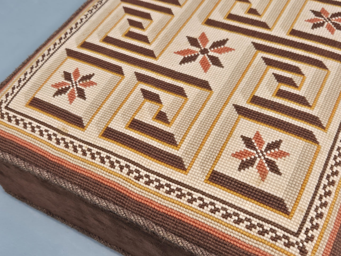 Vintage Danish Folk Art footstool 20th Century  EB12132