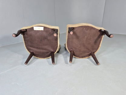 2 Vintage Cocktail Chairs Cabriole Leg light Green Retro EB13133