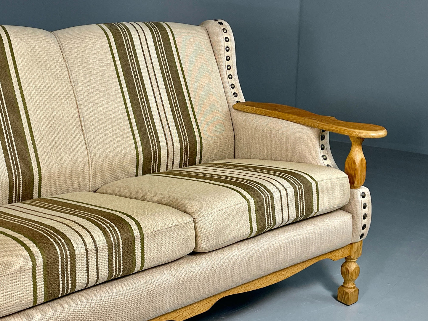 Vintage 3 seater Mid Century Sofa Danish 1970s Kjaernaulf Style Retro EB06713