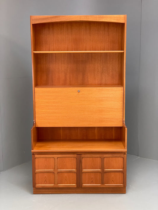 Vintage Nathan Wall Unit Teak Squares 1970s Retro Shelving Glazed EB11969