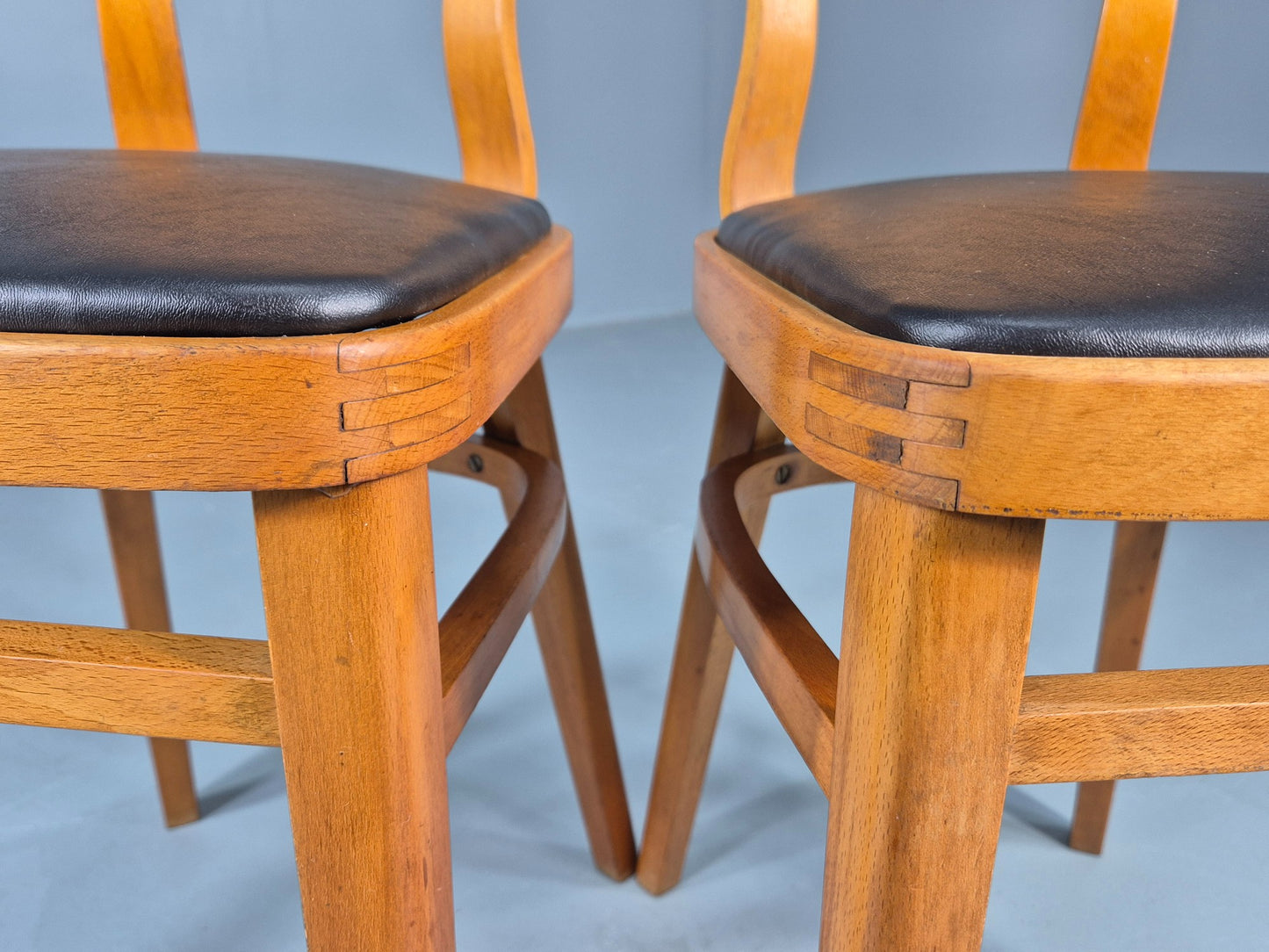 2 Vintage 1960s Dining Chairs with Bentwood Backs Apersite Brand Retro EB12224