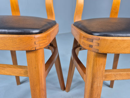 2 Vintage 1960s Dining Chairs with Bentwood Backs Apersite Brand Retro EB12224
