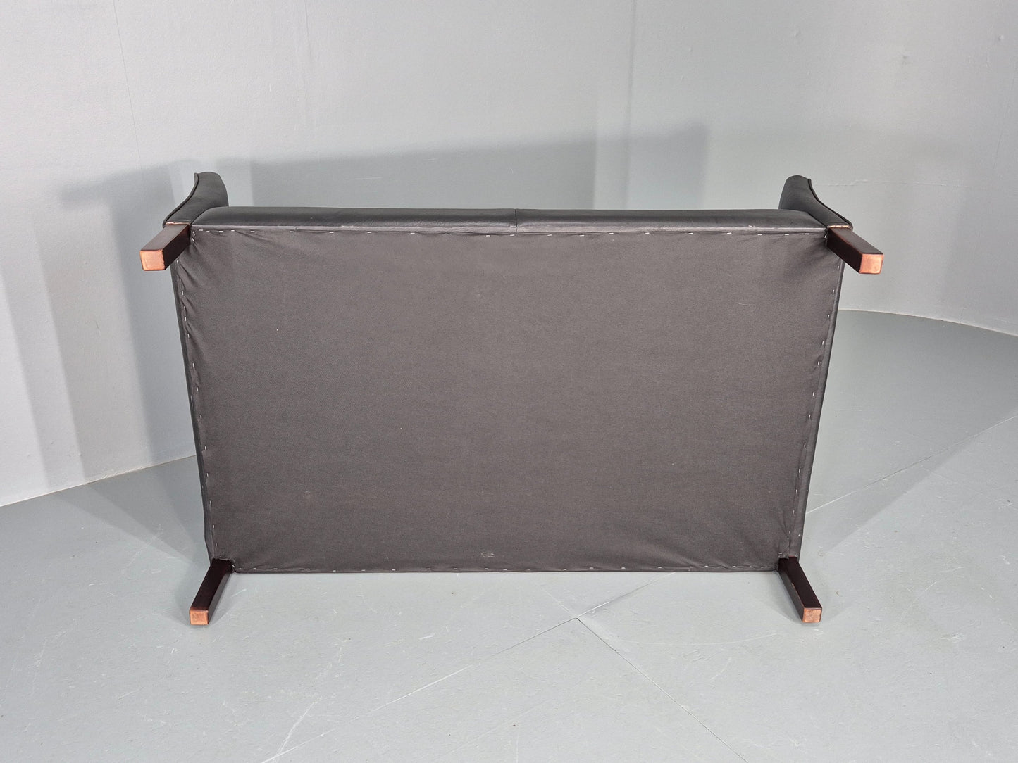Vintage 2 Seater Sofa Stouby Danish Retro MCM Brown Leather 1980s EB12432