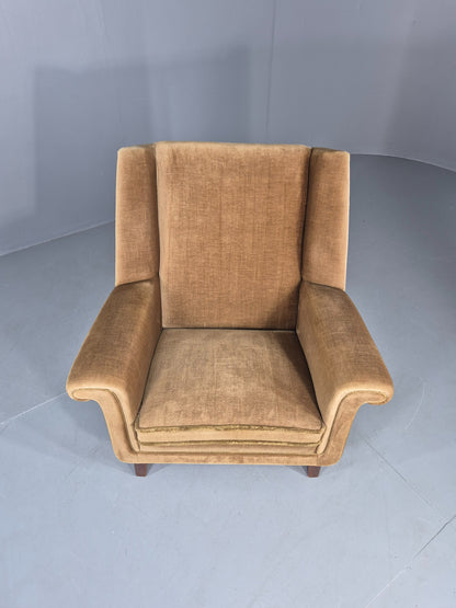 Vintage Mid Century Lounge Chair Danish Design 1960s Retro High Back EB12681