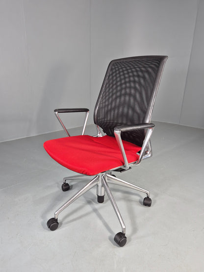 Vintage Vitra Media Office Chair Red and Black EB12244