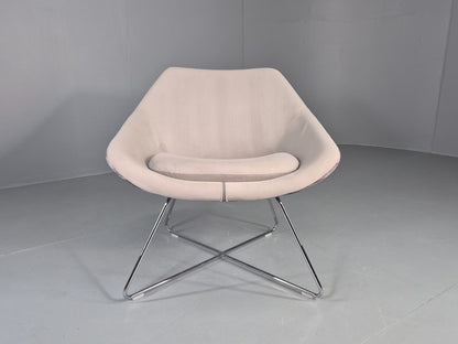 Vintage Retro Lounge Chair Allermuir A642 Two Tone Fabric Modern Design EB12804